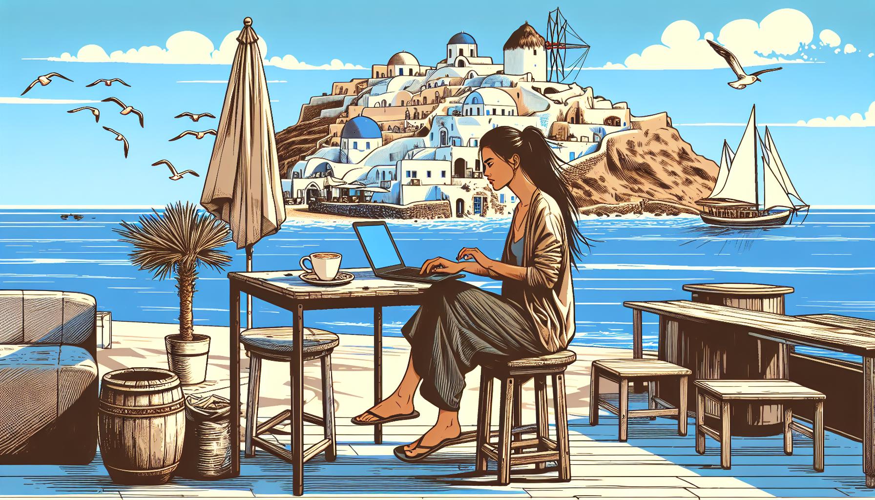 Destinations The 8 Best Greek Islands for Digital Nomads ReallyRemoteWorker Discover the top Greek islands for digital nomads in our comprehensive guide. Learn about each island's unique offerings, from reliable internet connectivity to affordable living costs and stunning views. Live, work, and play in Santorini, Mykonos, Crete, and more! Find your perfect digital nomad paradise in Greece today.